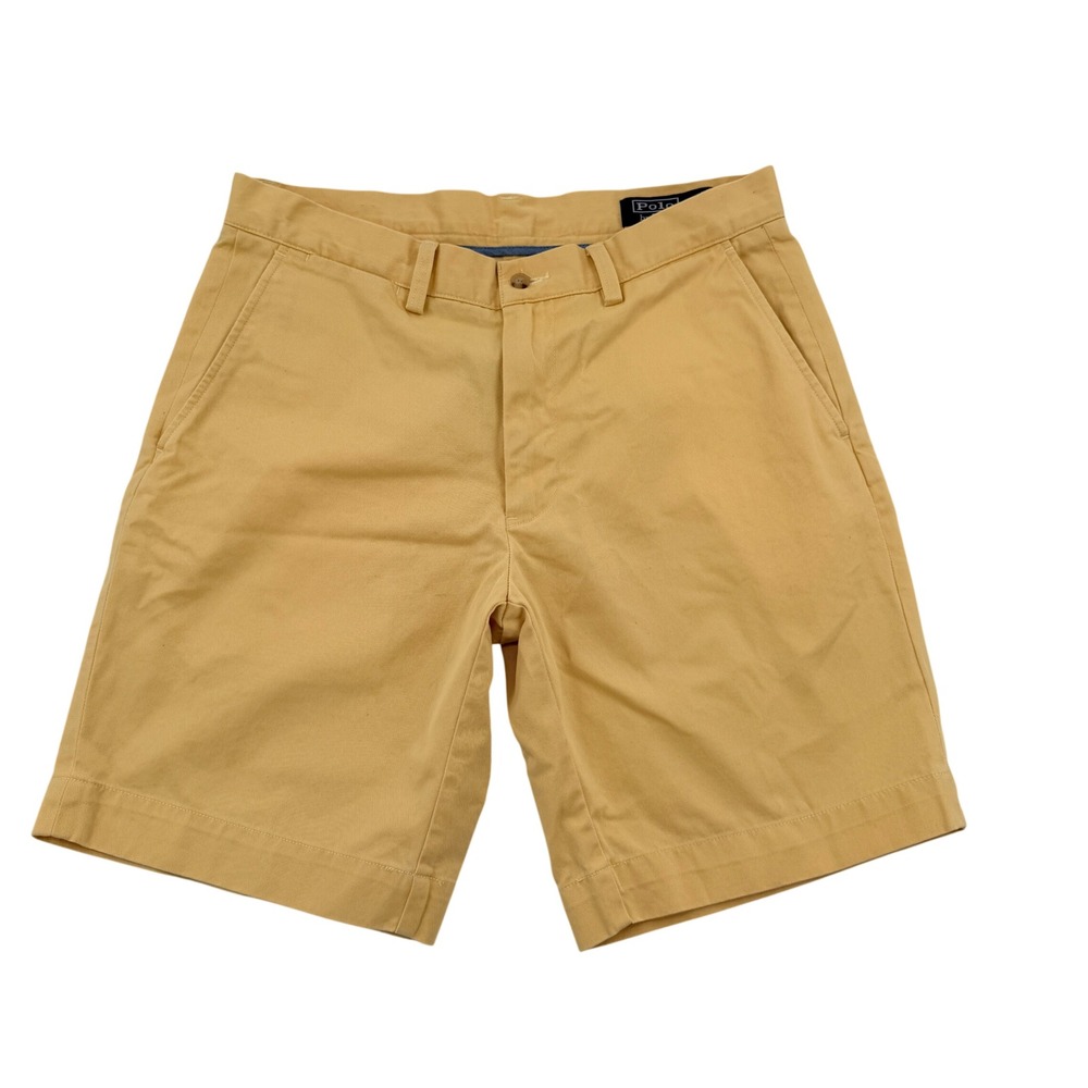 Polo Ralph Lauren Mens Classic Fit 9 Inch Chino Shorts Yellow Sz 32 Cotton Golf
